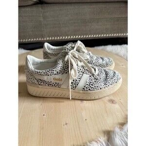 Gola black + white cheetah print Sneakers pony hair